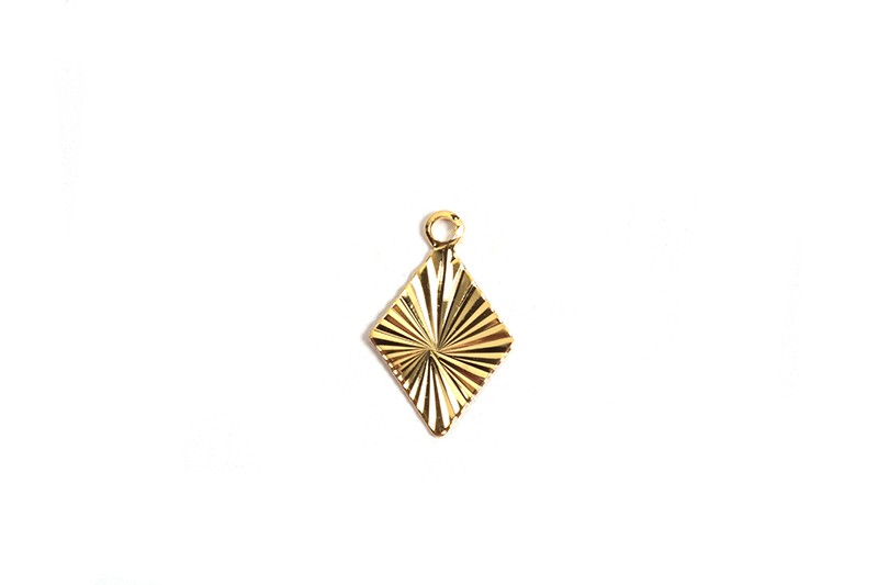 Vedhæng, harlekin m/mønster, ca. 13x8 mm, forgyldt med 24K guld, 5 stk.