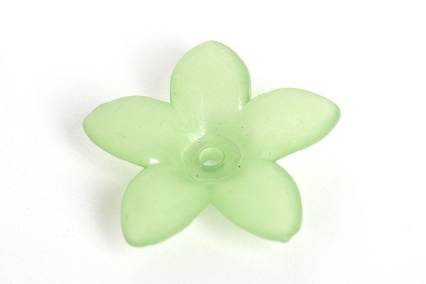 Blomst, resin/acryl, limegrøn, 17x16,5x4, 6 stk.