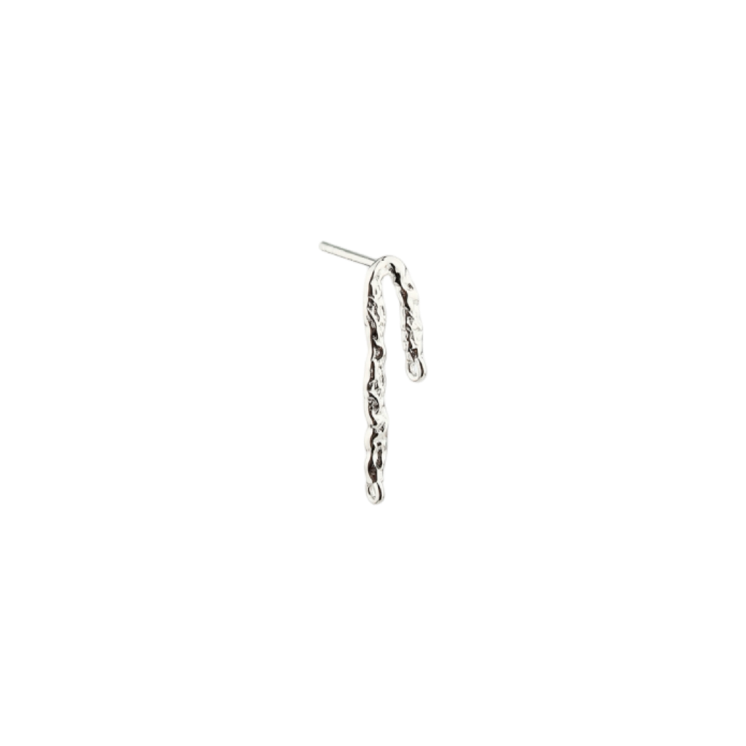 Ørestikker, dobbelt øje, banket, 925s, 22x12 mm. 1 par