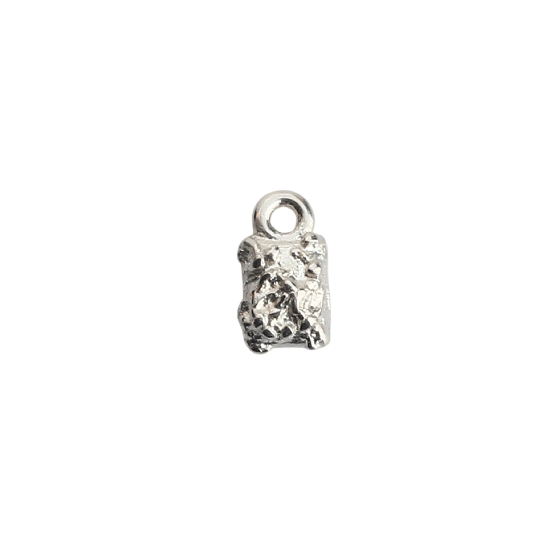 Vedhæng, hamret firkant, 4x3 mm, 925s, 1 stk. 