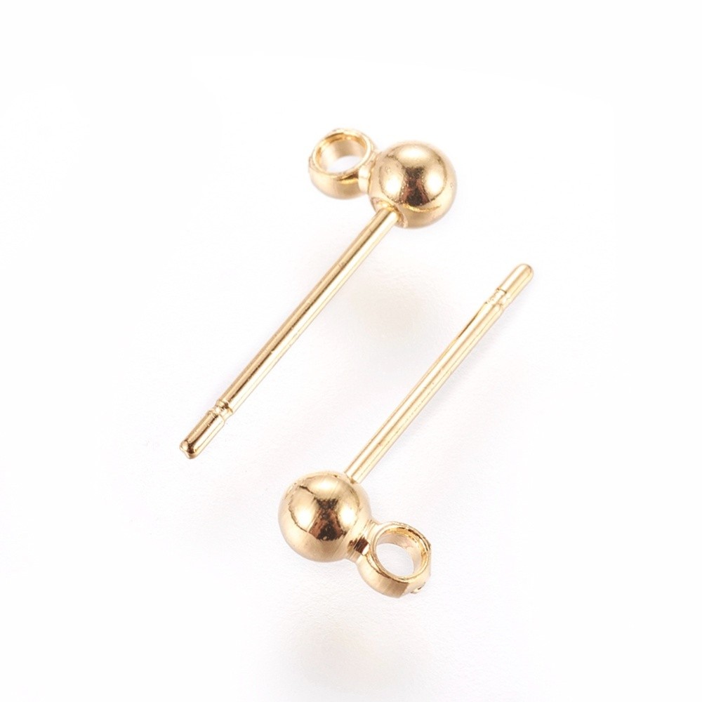 Ørestikker m. øje, 18K FG, 14x3 mm, 3 par.