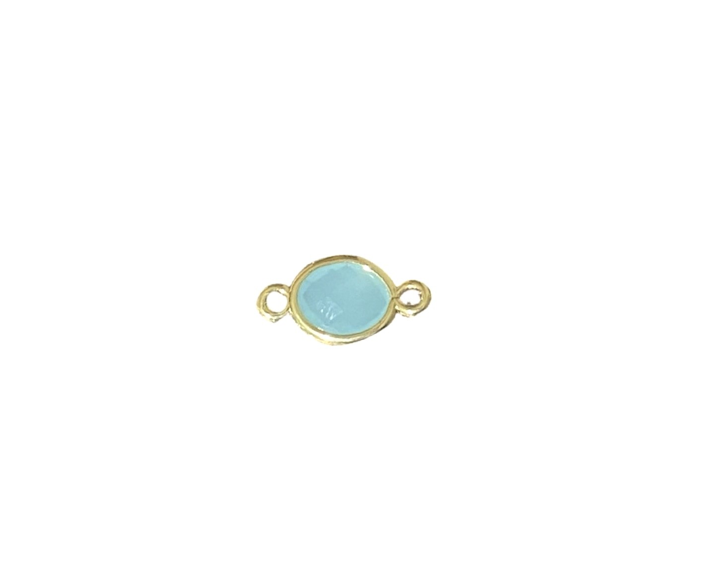 Vedhæng m/krystal og to øskner, Facetteret glas, 15x7x3,2 mm, FG, turkis/lys blå, 1 stk.