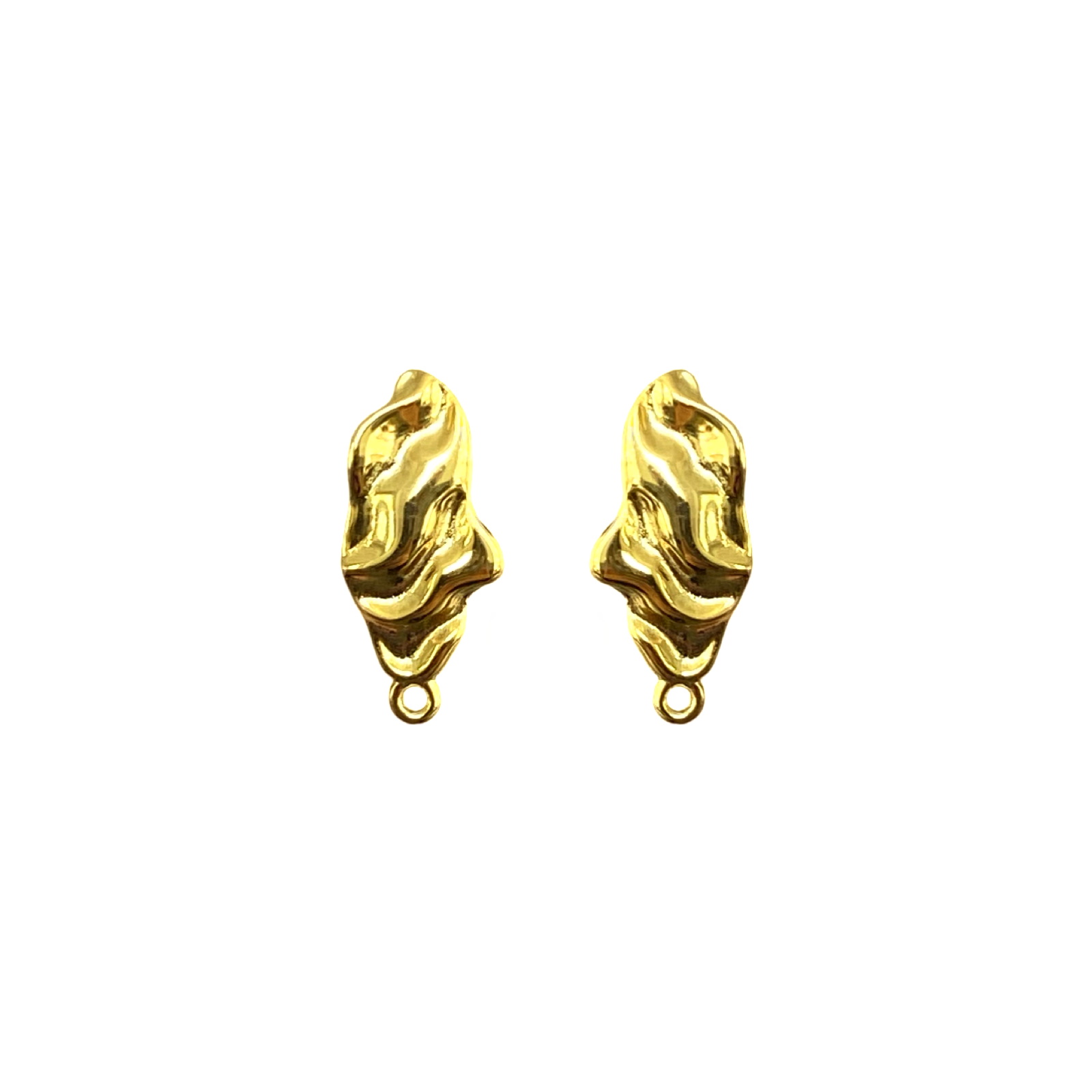 Ørestikker, bølget og organisk look, 6.5x15 mm. FG 925s. 1 par