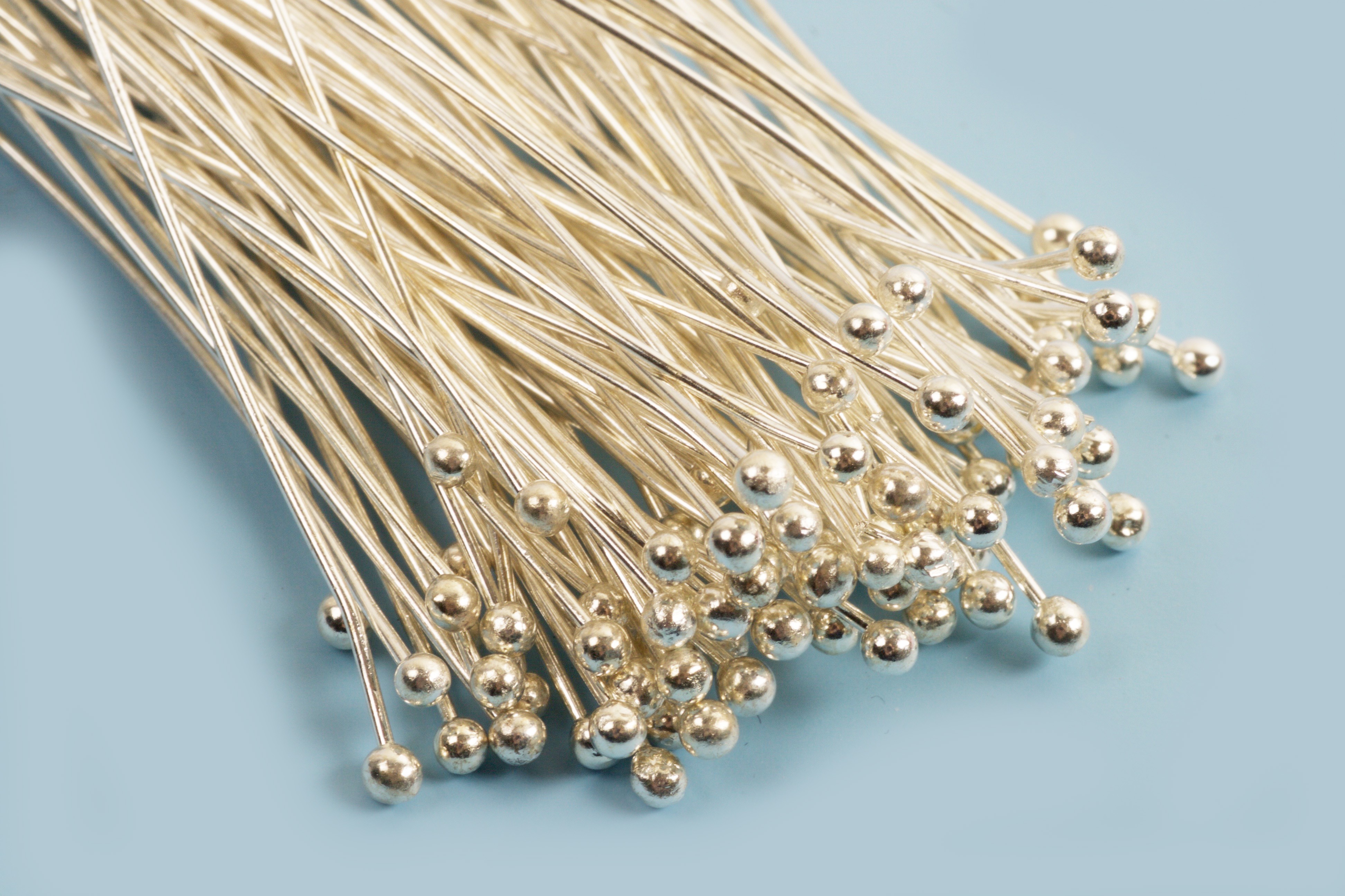 Perlestave m/1 perle, 50x0,6 mm, FS, 100 stk.