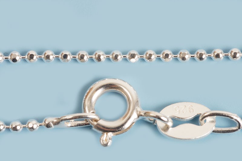 Armbånd, kuglekæde, 185x1,2 mm, sølv 925s, 1 stk.