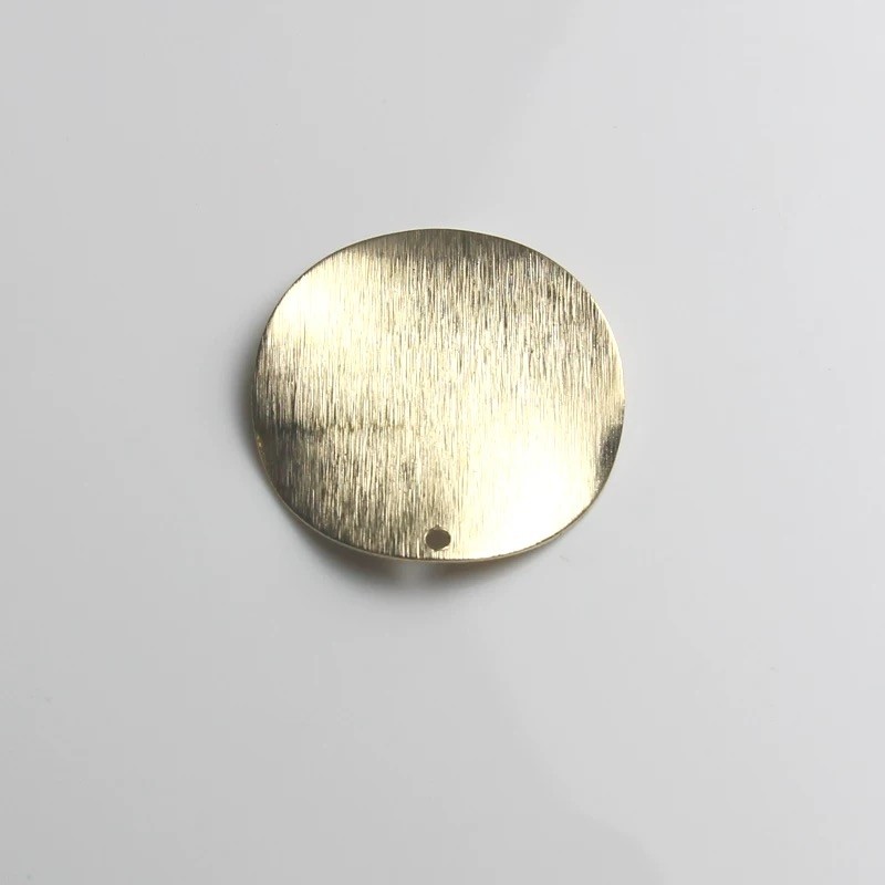 Mønt m/1 huller, børstet, 14x1 mm, FG, 4 stk.