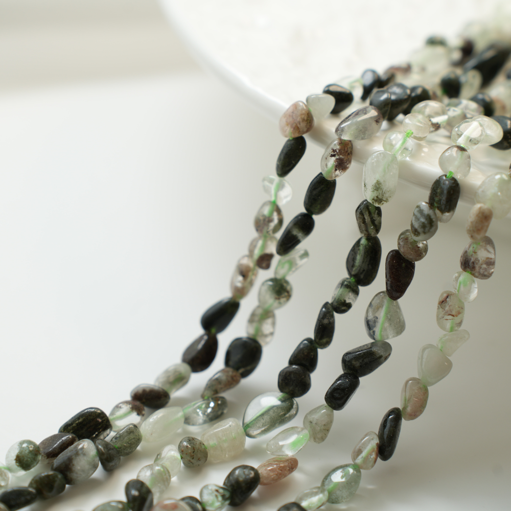 Naturlige krystalperler，5-10mm/39cm，Hel Streng - Mix2