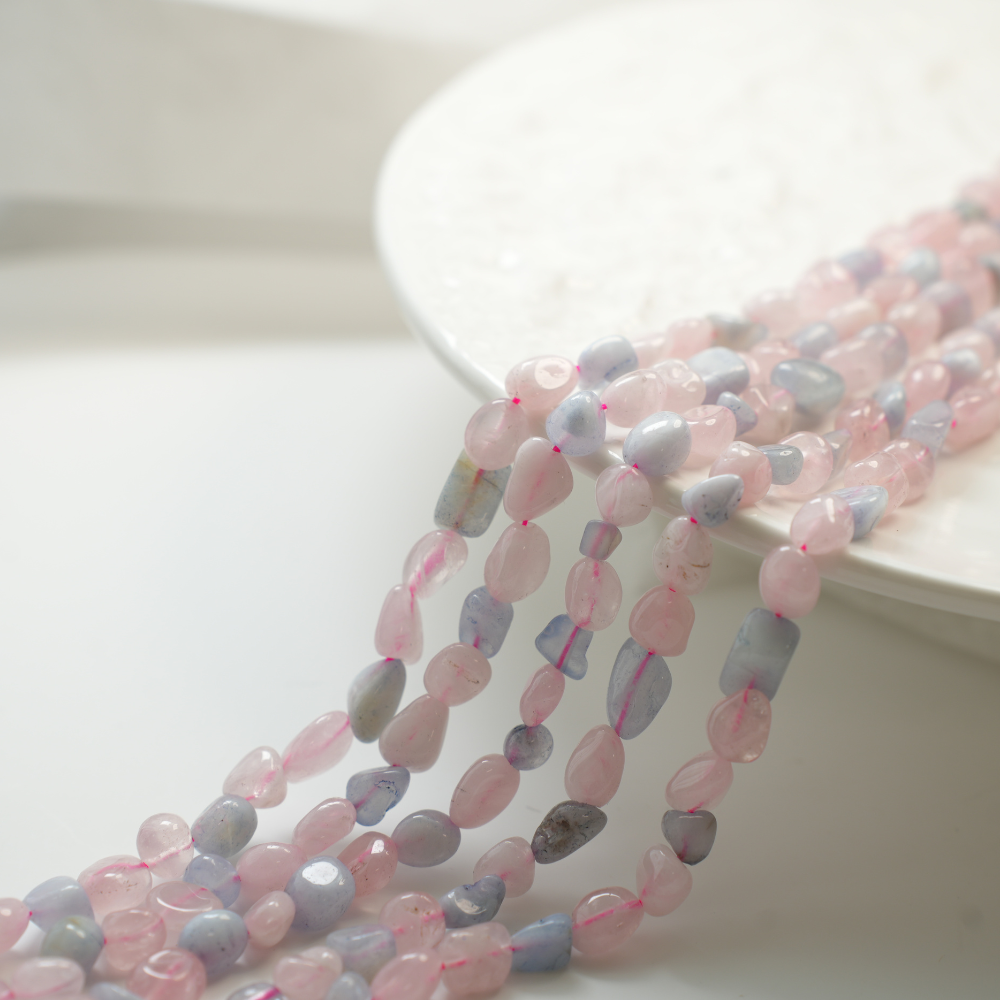 Naturlige krystalperler，5-10mm/39cm，Hel Streng - Mix5