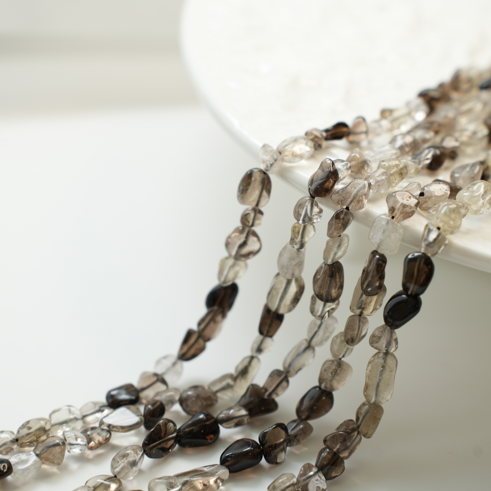 Naturlige krystalperler，5-10mm/39cm，Hel Streng - Tortie