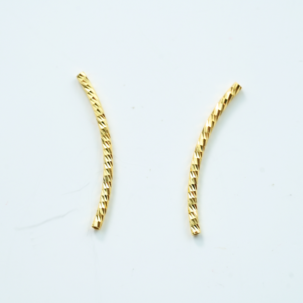 Perlerør med gevind,SøLvbelagt, 18Kt Guldbelagte,1.5*25mm,5 stk.‌