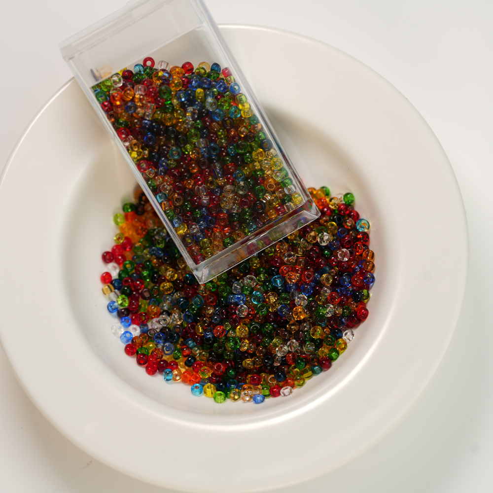 Preciosa Seed beads, Glaseffekt 19691 Rainbow，ca. 2 mm, 10/0, ca. 10G, 1 æske