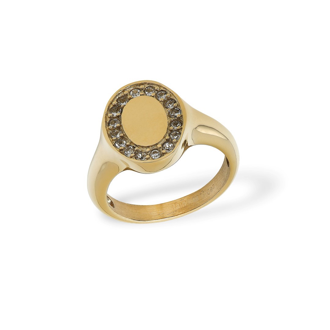 Signet Ring Zirkonia Golden