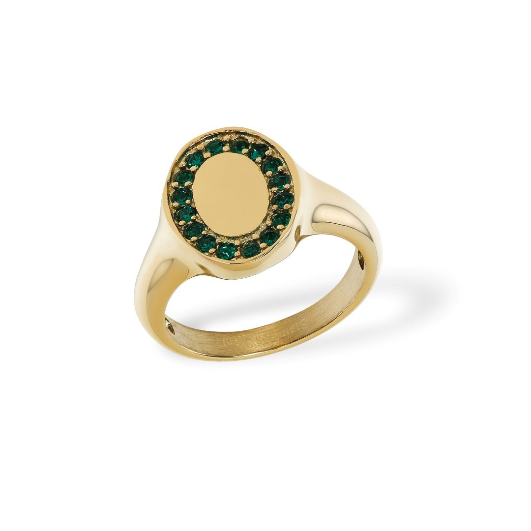 Signet Ring Zirkonia Golden