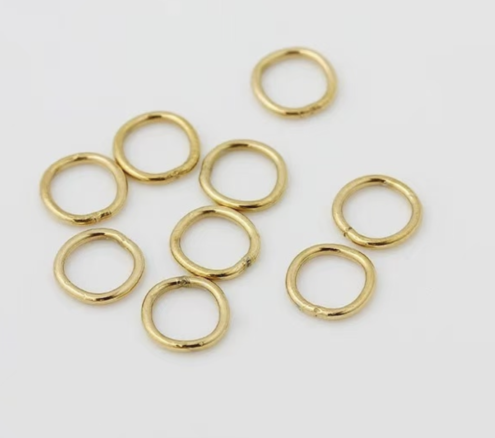 Ring/øsken, lukket, 4 mm, forgyldt 925s, 20 stk
