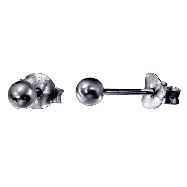 Small Plain Ear Studs Black