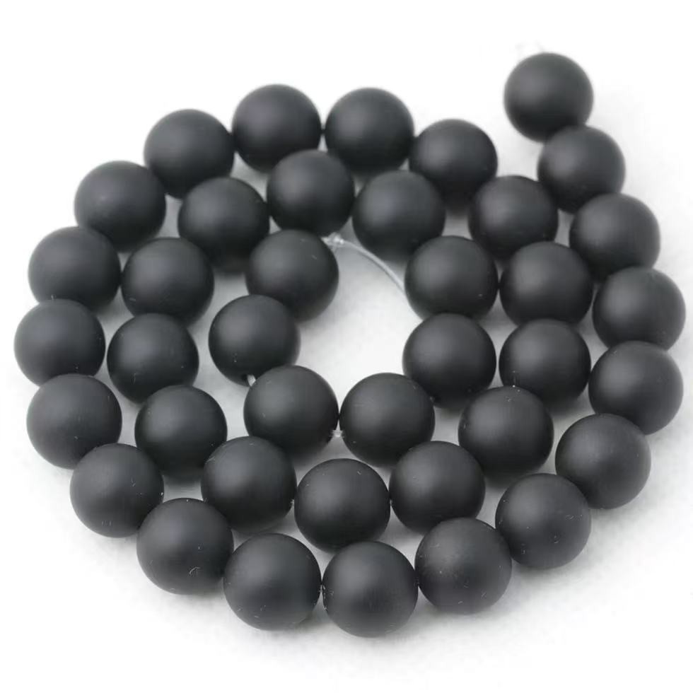 Sort onyx, mat, 13 mm, 1 stren