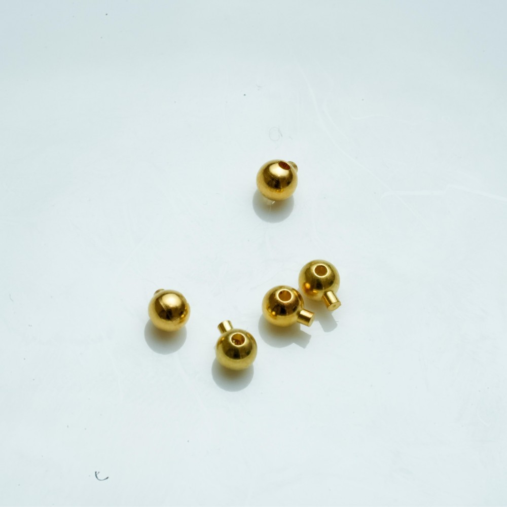 Stop-It crimp Beads,Sølvbelagt, 18kt guldbelagte ,2 stk