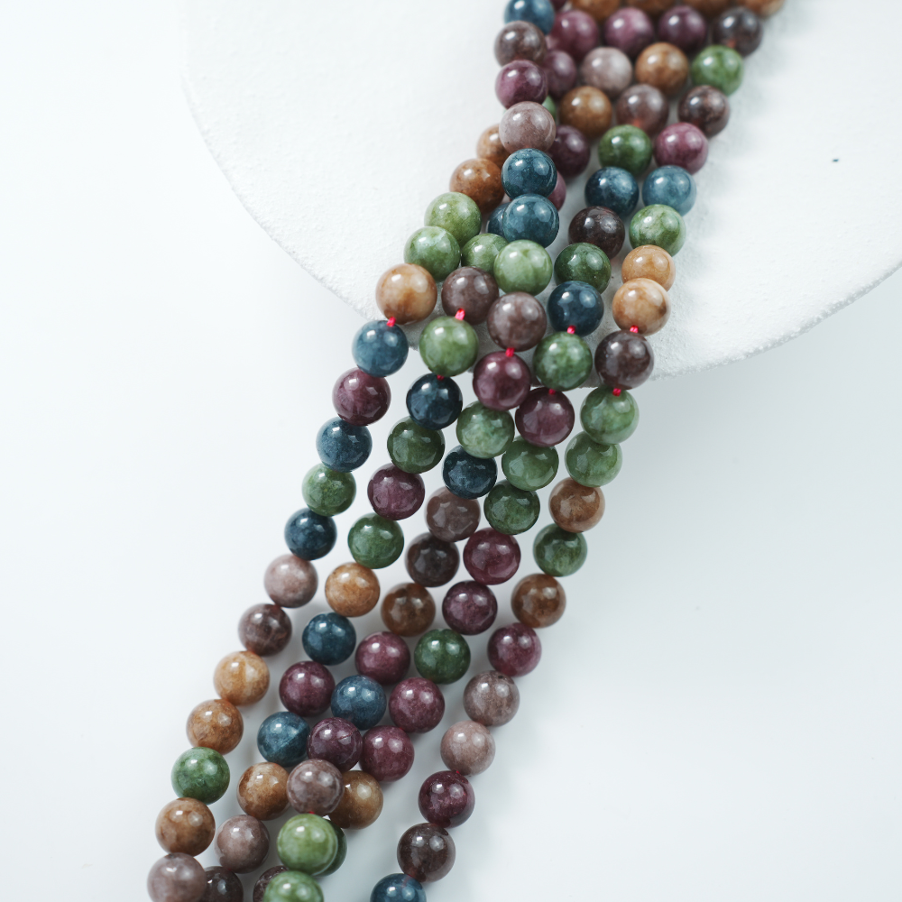 Turmaling，8mm rund，hel streng 37cm