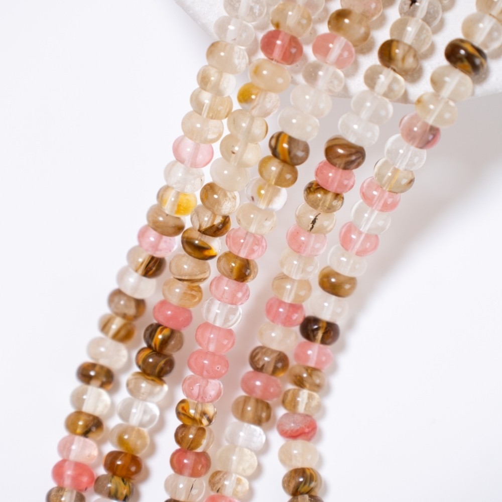 Vandmelonskrælkrystal,Glatte Rondeller/4.8*8.3mm/38cm,Hel Streng