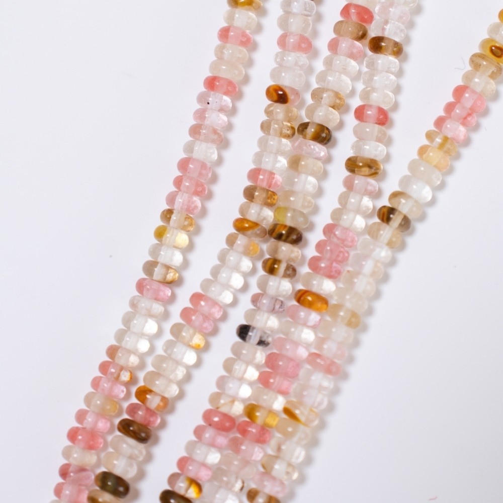 Vandmelonskrælkrystal,Glatte Rondeller/4.5*2.2mm/38cm,Hel Streng