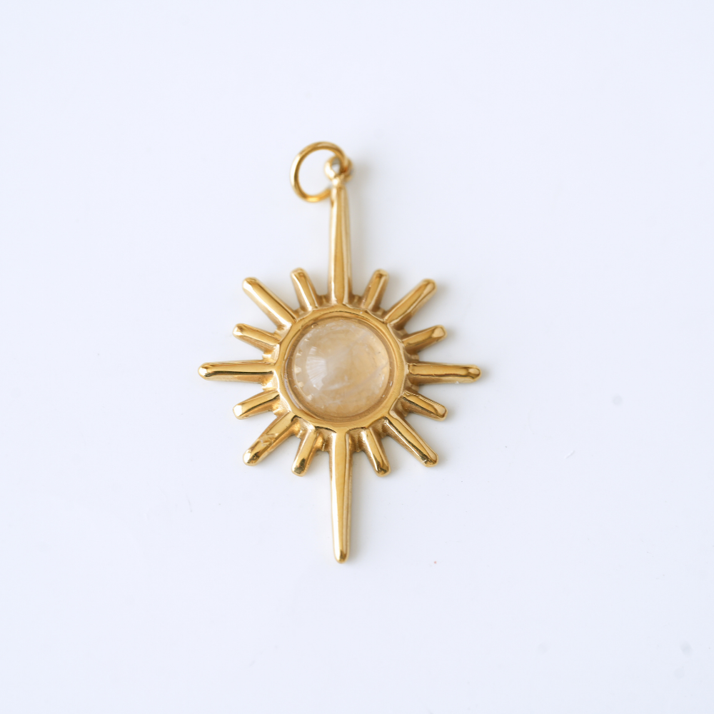 Vedhæng med indstillede ædelstene,FG,25.5*17mm,1 stk.‌- Cat eye