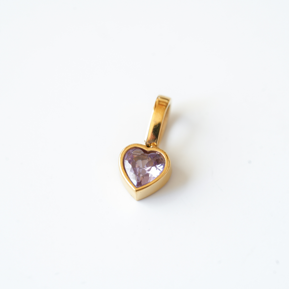 Vedhæng med zirkon,FG,11.3*5.5mm,1 stk.‌-Lilla