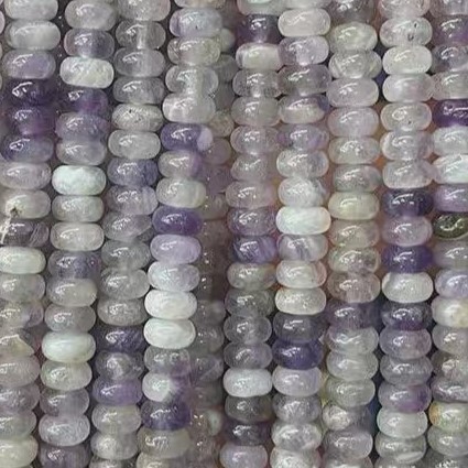 Amethyst , oblate, ca. 4.5×2.3 mm, 1 streng