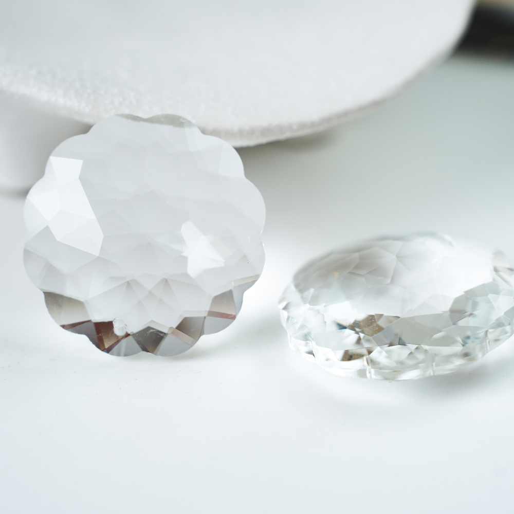 Zirkon,Blomster,44.7mm，1 stk. - Gennemsigtig