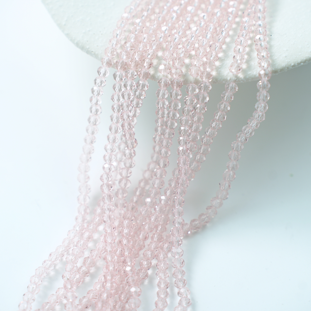 Zirkon,Diamantslebet Rund, 4.5*3.5mm/37cm，Hel Streng - Vanilla