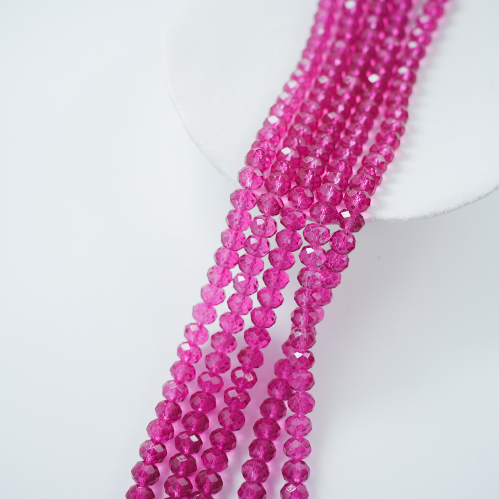 Zirkon,Diamantslebet Rund, 8*10mm/42cm，Hel Streng - Victorian Rose