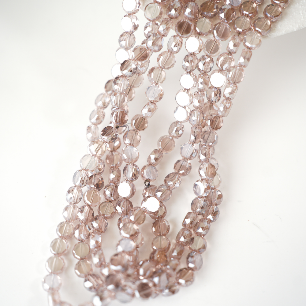 Zirkon,Facetslebne mønter, 8mm/75cm，Hel Streng - Te-Farve