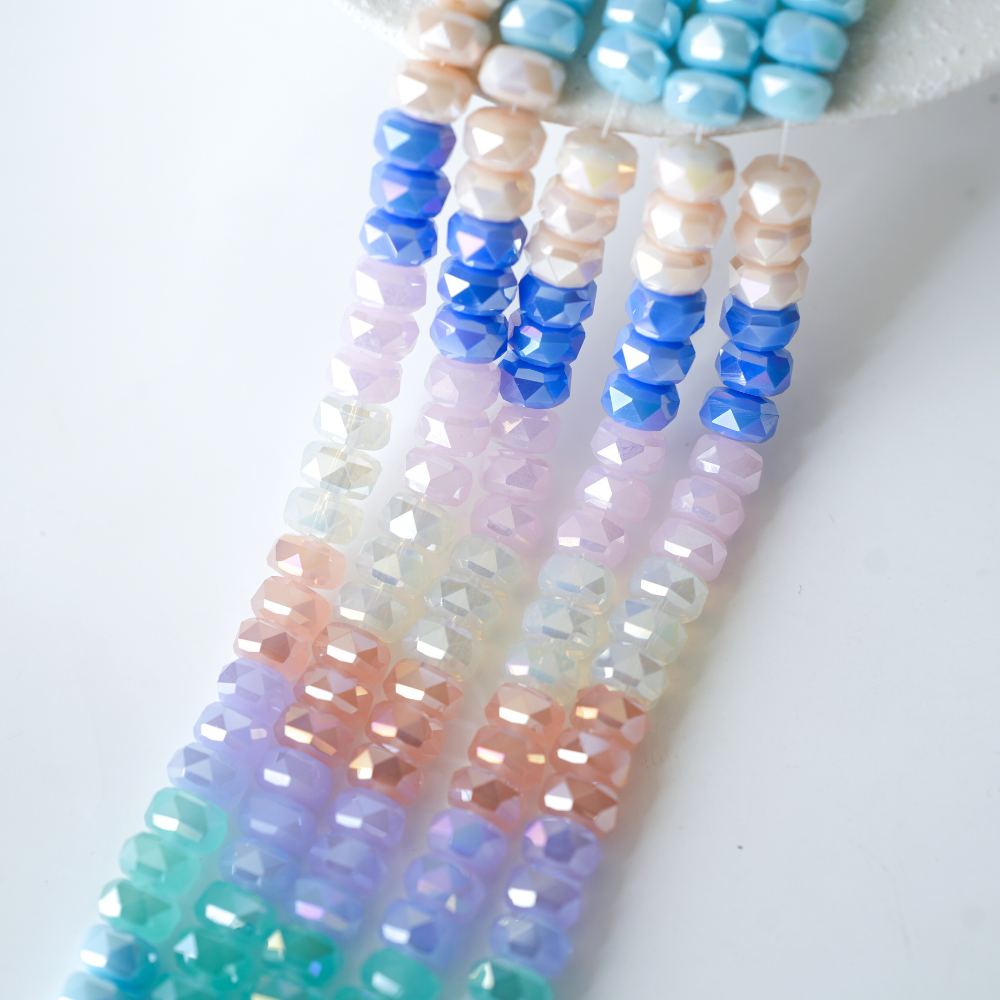 Zirkon,Facetslebne rondeller， Macron, 8mm/36cm，Hel Streng - Mix2