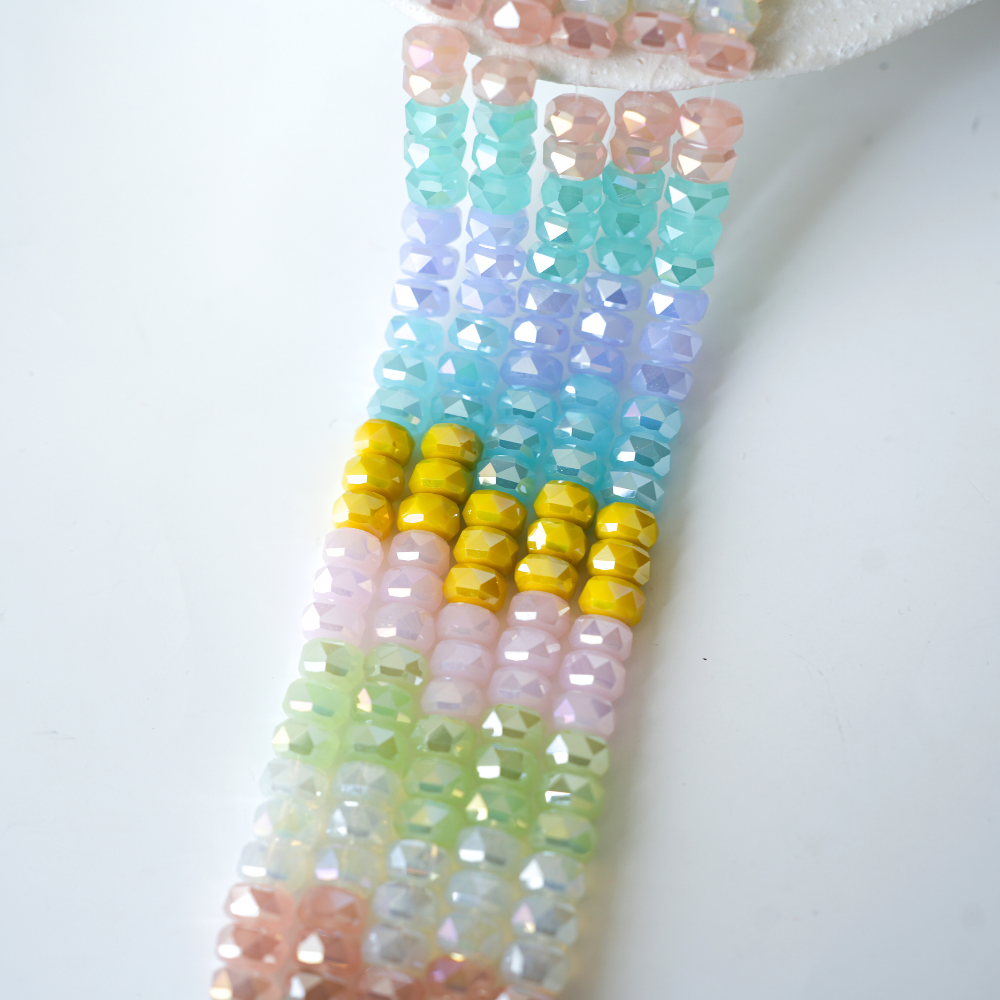 Zirkon,Facetslebne rondeller， Macron, 8mm/36cm，Hel Streng - Mix3