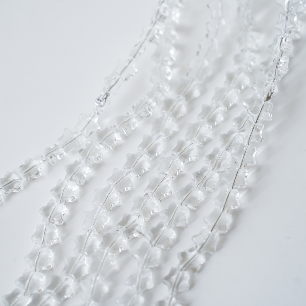 Zirkon,Femkantet stjerne,8mm/75cm，Hel Streng - Gennemsigtig