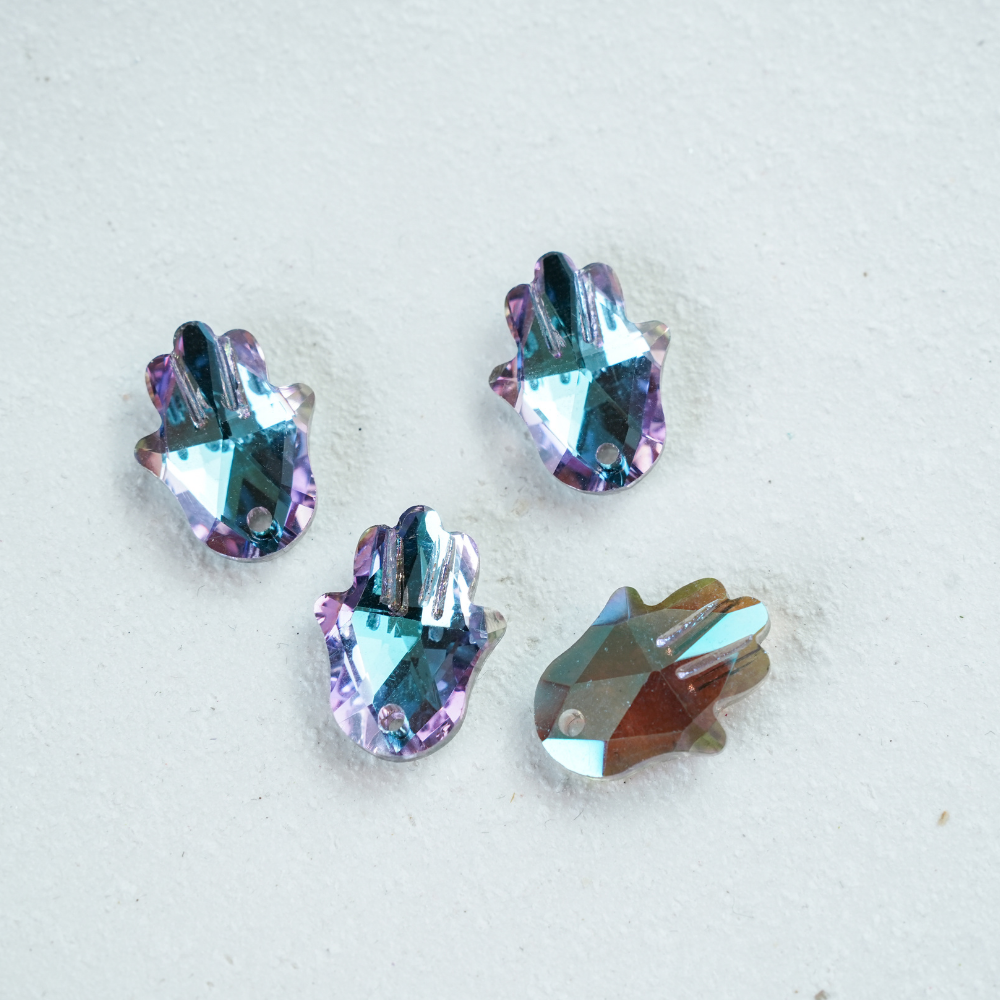 Zirkon,Hjerte,18*13.4mm，2 stk. - Lyslilla