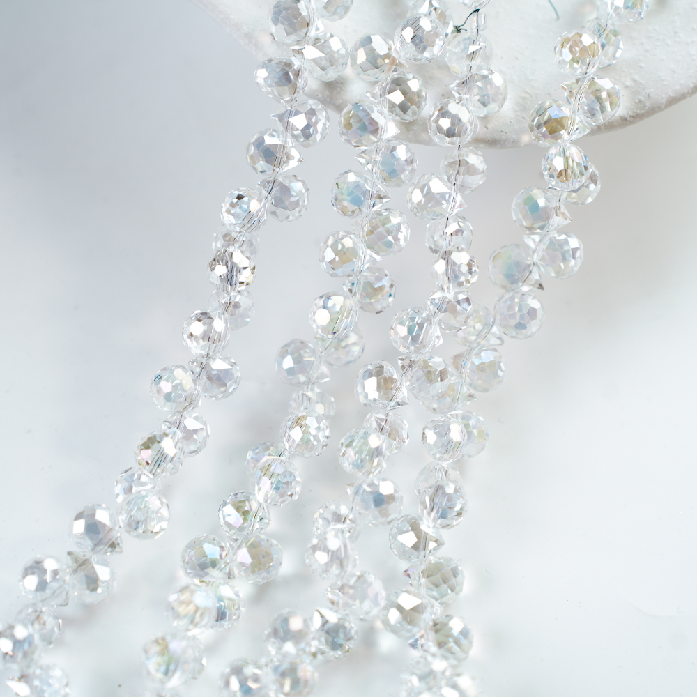 Zirkon,Jordbær,11*8mm/56cm，Hel Streng - Gennemsigtig