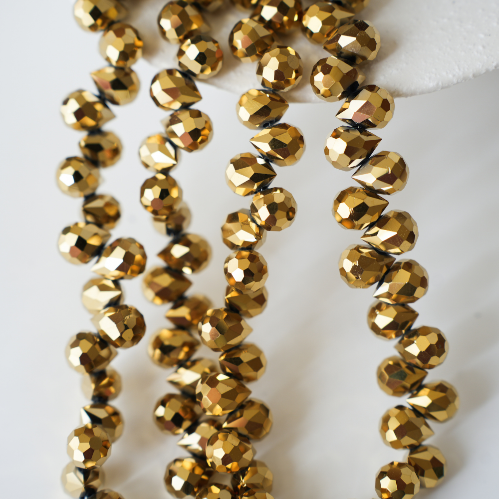 Zirkon,Jordbær,11*8mm/56cm，Hel Streng - Gold