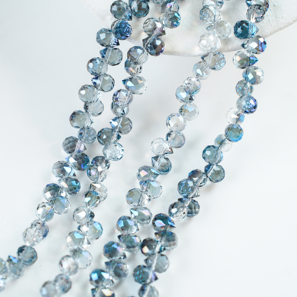 Zirkon,Jordbær,11*8mm/56cm，Hel Streng - Gråblå