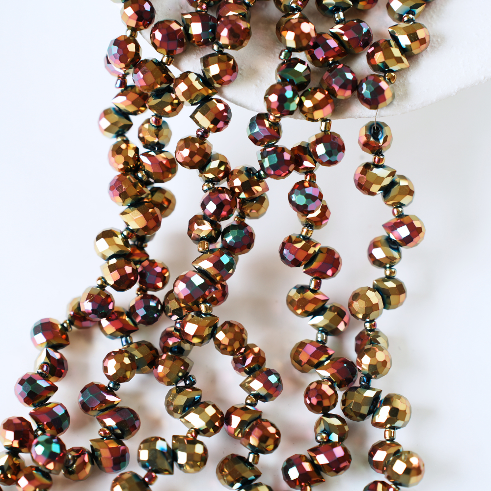 Zirkon,Jordbær,11*8mm/65cm，Hel Streng - Forzinket rød