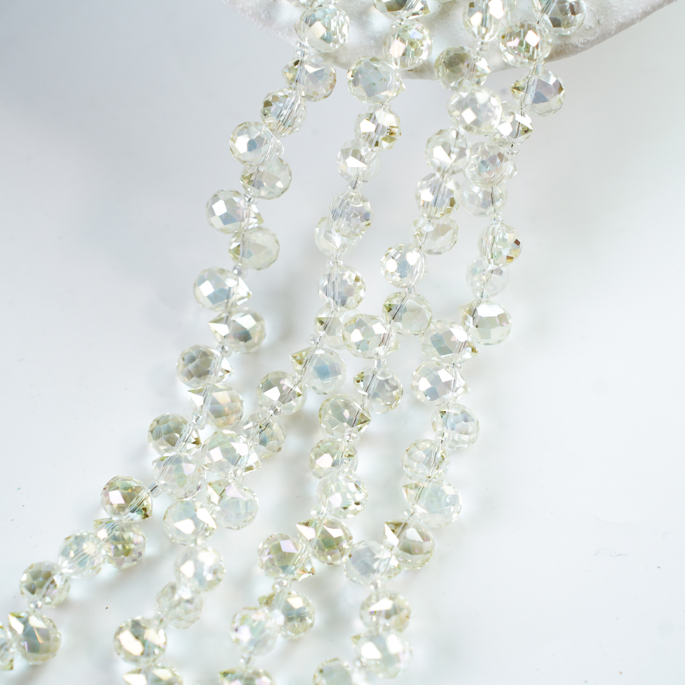 Zirkon,Jordbær,11*8mm/65cm，Hel Streng - Lysegul