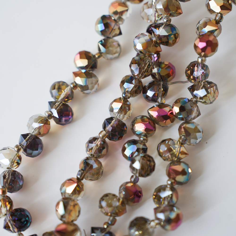 Zirkon,Jordbær,11*8mm/70cm，Hel Streng -Forzinket Tea