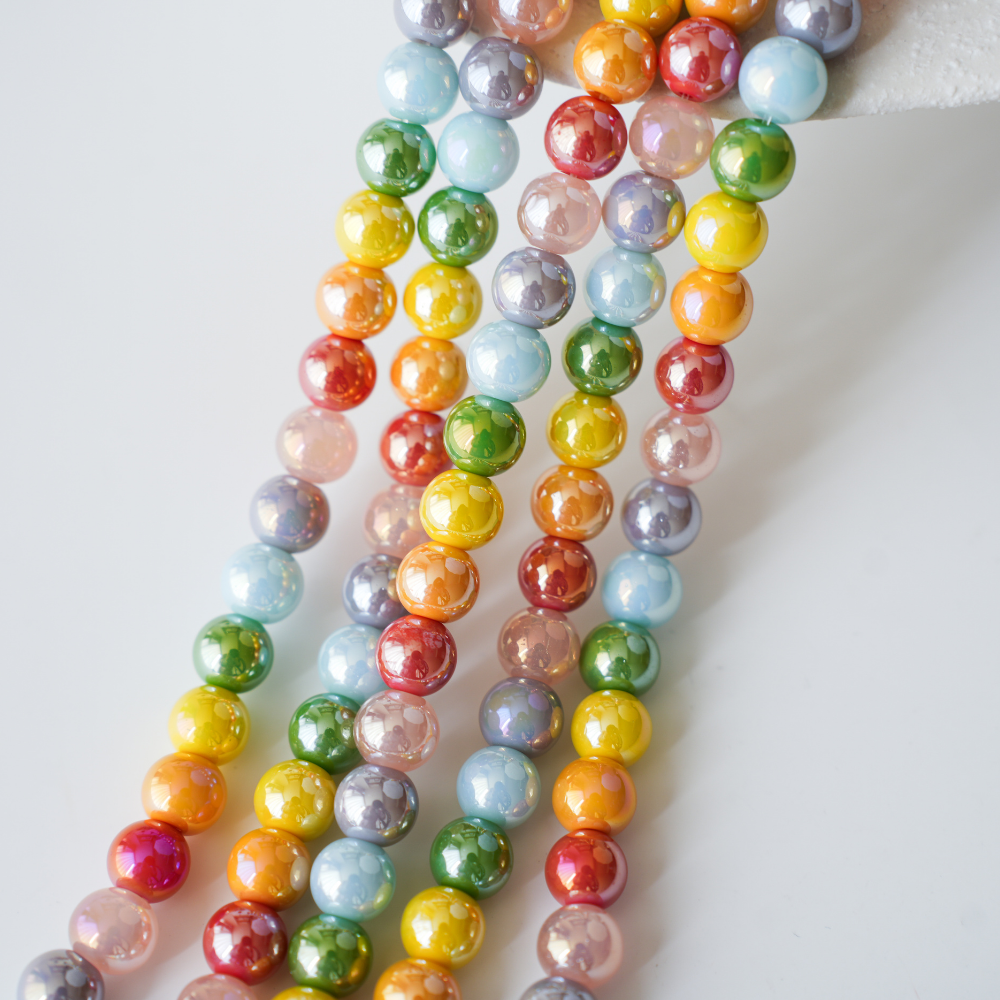 Zirkon,Rund,10mm/39cm，Hel Streng - Mix1