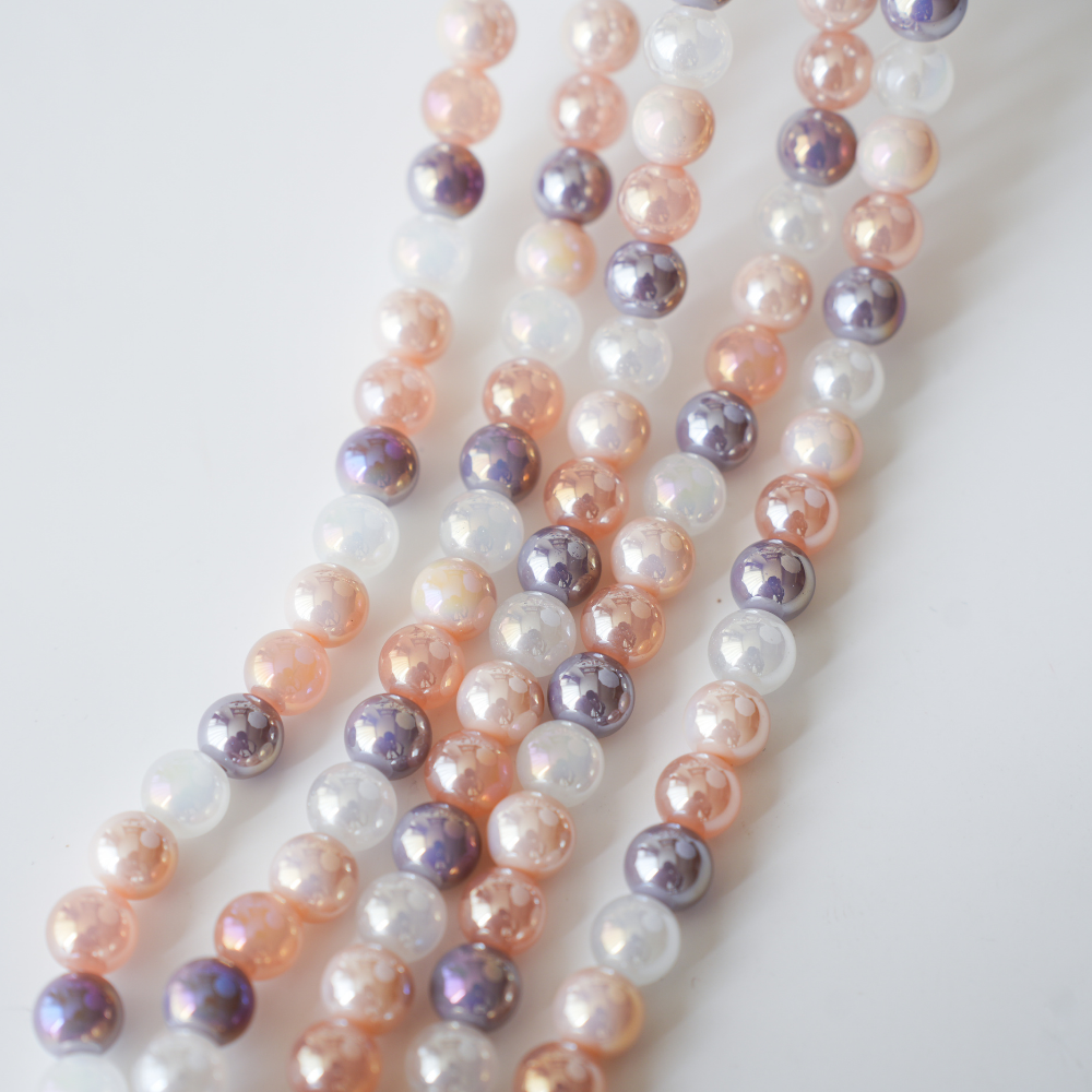 Zirkon,Rund,10mm/39cm，Hel Streng - Mix2