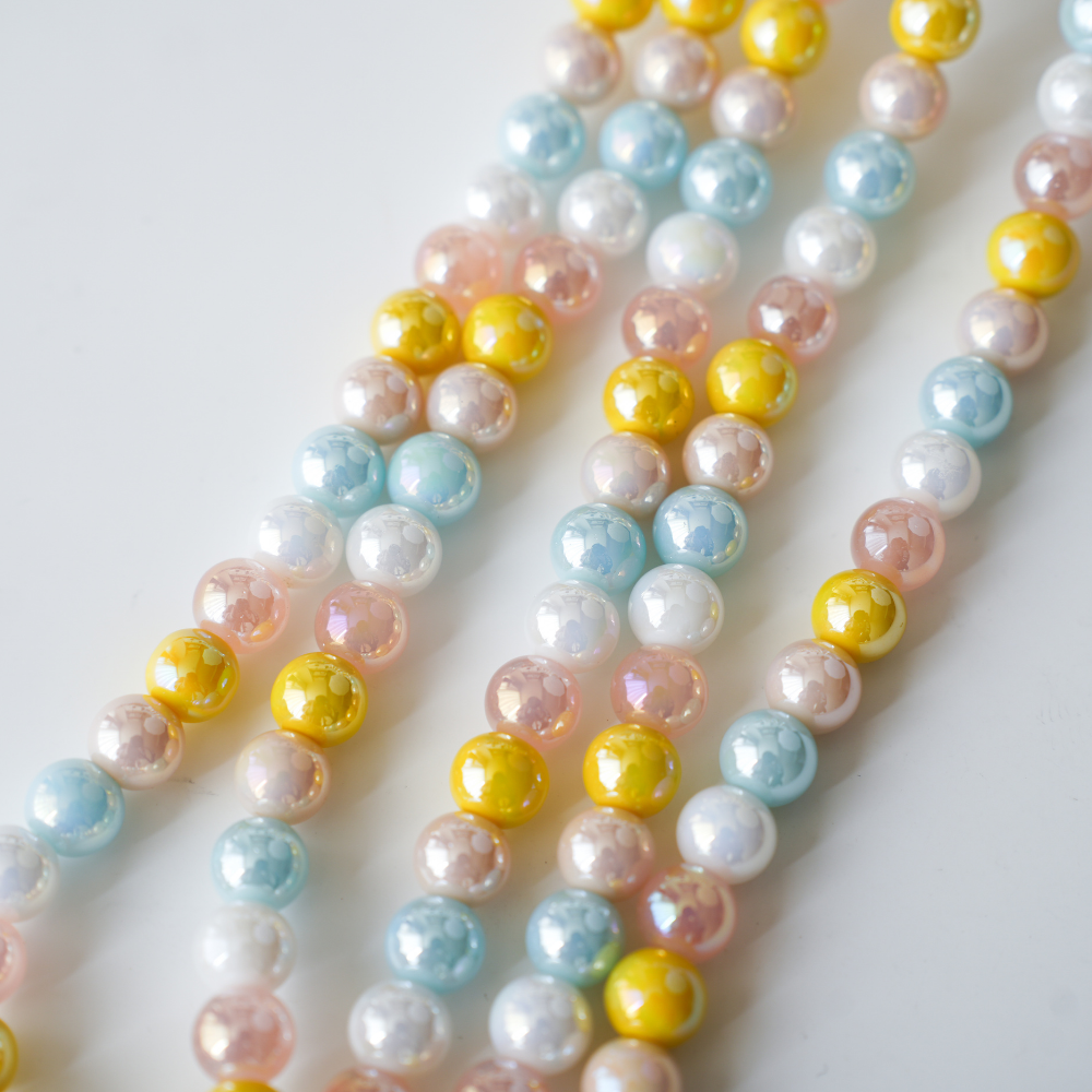 Zirkon,Rund,10mm/39cm，Hel Streng - Mix3