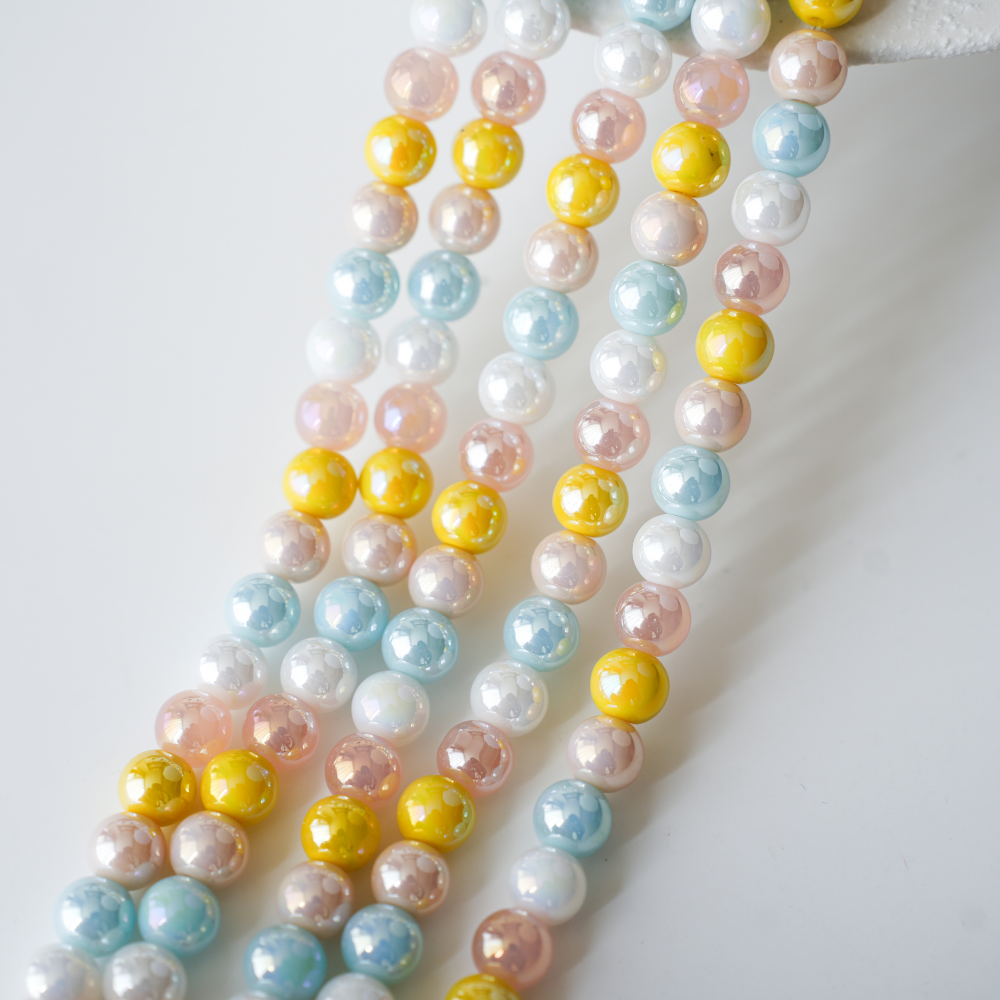 Zirkon,Rund,8mm/39cm，Hel Streng - Mix3