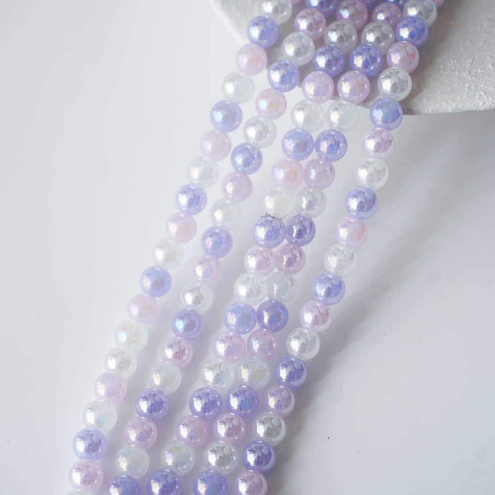 Zirkon,Rund,8mm/39cm，Hel Streng - Mix4