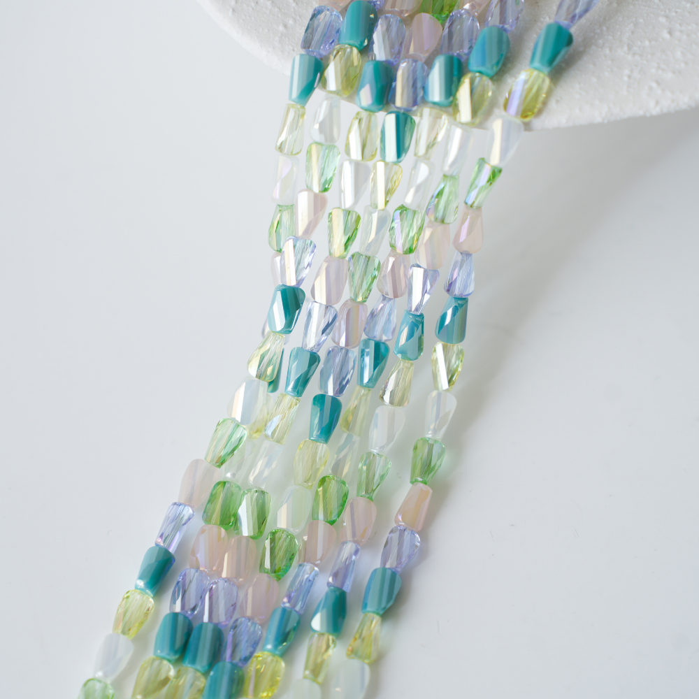 Zirkon,Slebne Cylinder Nuggets,6.6*4.4mm42cm，Hel Streng - Mix1