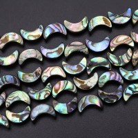 Abalone skaller / shellperler /måneform ，10*7*3.5mm，39cm