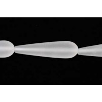 Bjergkrystal, dråbe, mat, 8x30 mm, 1 streng