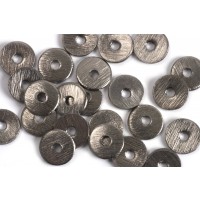 Mønt, børstet, midterboret, 6 mm, BP, 6 stk.